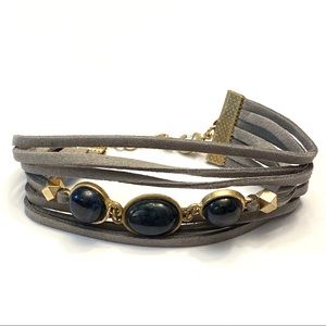 I.N.C. Faux Leather Quartz Bracelet